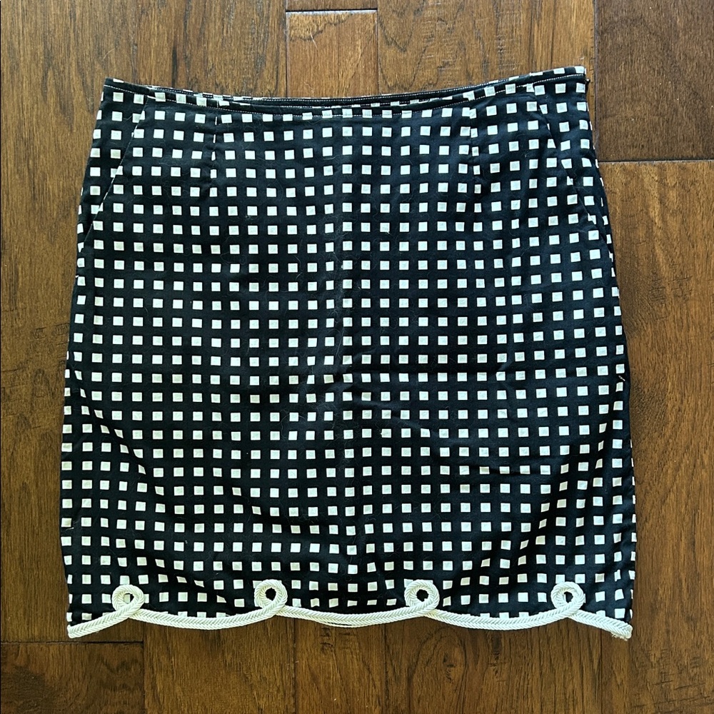 Golftini Golf Skort The Ace Stretch Cotton Scalloped Hem Black White Check 2L - Picture 6 of 15